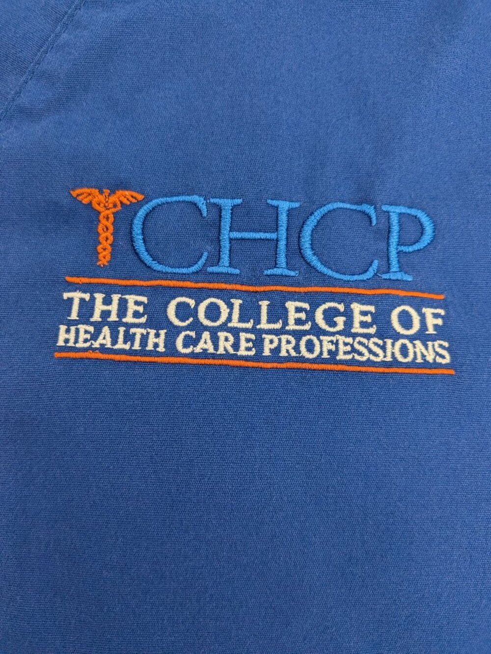 CHCP The College of Health Care Professions Royal Blue Medical Scrub Top V-Neck
